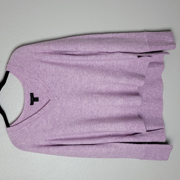 J Crew Supersoft Yarn V-neck Sweater Wool Alpaca Blend Ribbed Hem Hi-Lo Boxy Fit - Picture 2 of 10